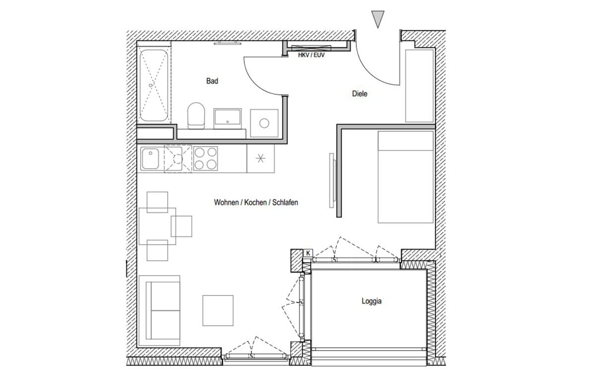 Квартира-студия 38 м2 с балконом, центральная локация